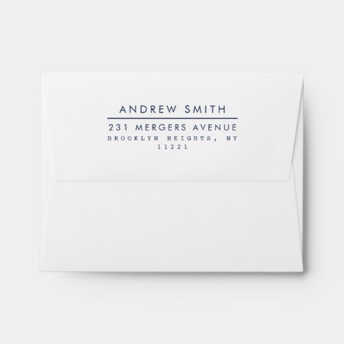 Modern Simple Minimalist Classic Line Name Address Envelope