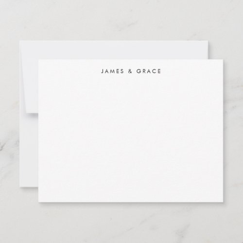 Modern Simple Minimalist Clean Clean Couple Names Note Card