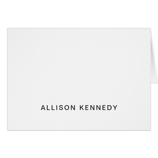 Modern Simple Minimalist Clean Elegant Gray Black Cards (Front Horizontal)