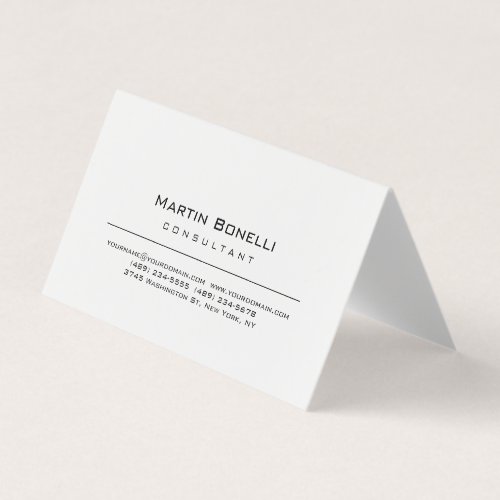 Modern Simple Minimalist Consultant Business Card