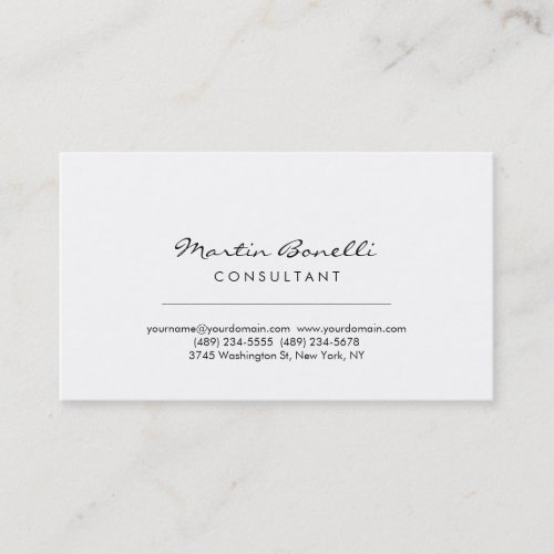 Modern Simple Minimalist Consultant Business Card
