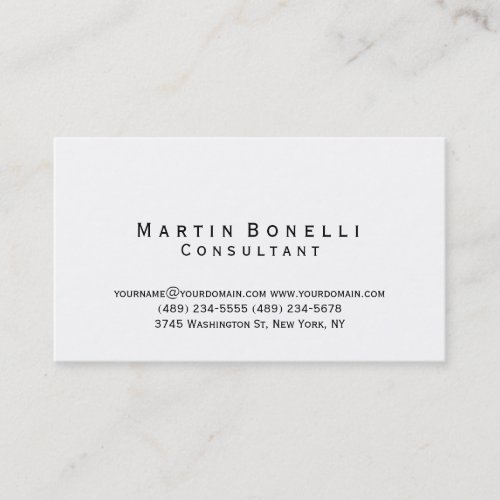 Modern Simple Minimalist Consultant Business Card