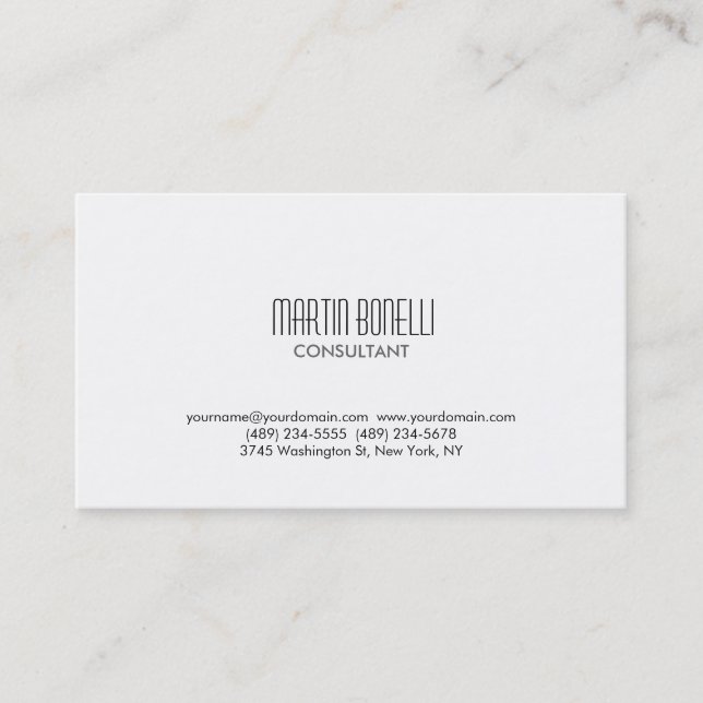 Modern Simple Minimalist Consultant Business Card (Front)