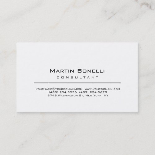 Modern Simple Minimalist Consultant Business Card