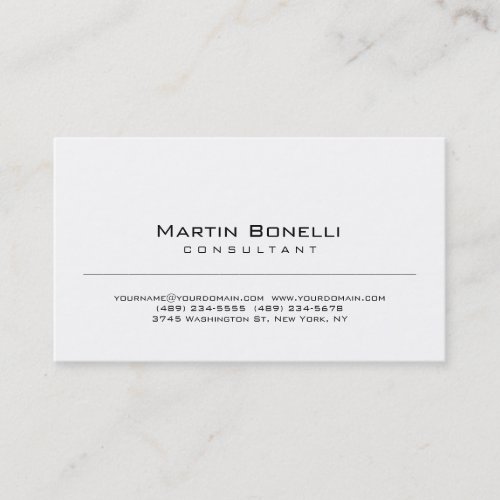 Modern Simple Minimalist Consultant Business Card