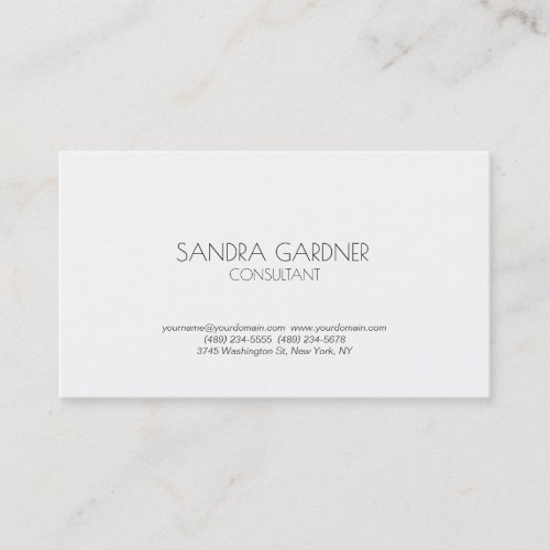 Modern Simple Minimalist Creative Consultant Business Card