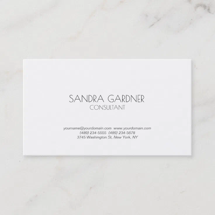 Modern Simple Minimalist Creative Consultant Business Card | Zazzle