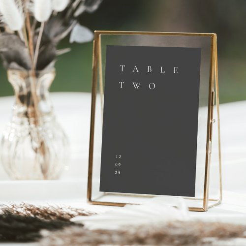 Modern Simple Minimalist Dark Grey Table Number