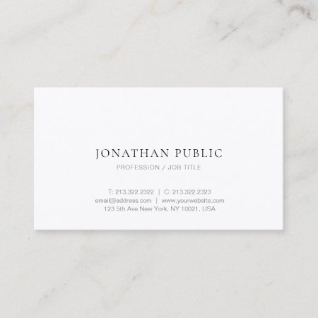 Modern Simple Minimalist Design Elegant Template Business Card