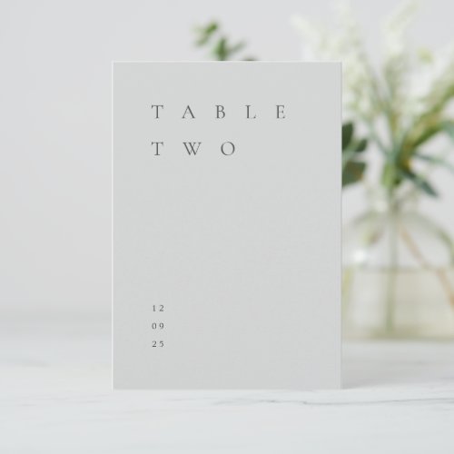 Modern Simple Minimalist Dusty Blue Table Number