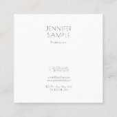 Modern Simple Minimalist Elegant Luxury Template Square Business Card (Back)