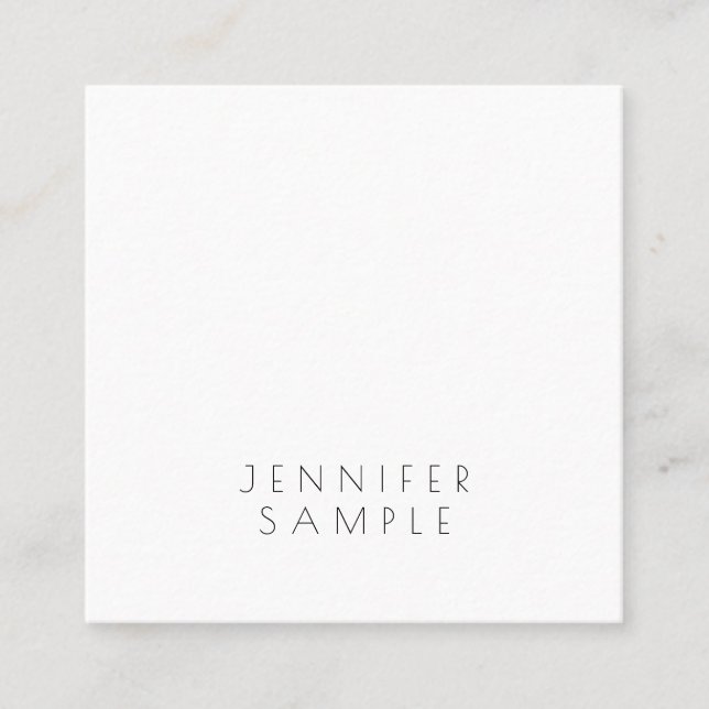 Modern Simple Minimalist Elegant Luxury Template Square Business Card (Front)