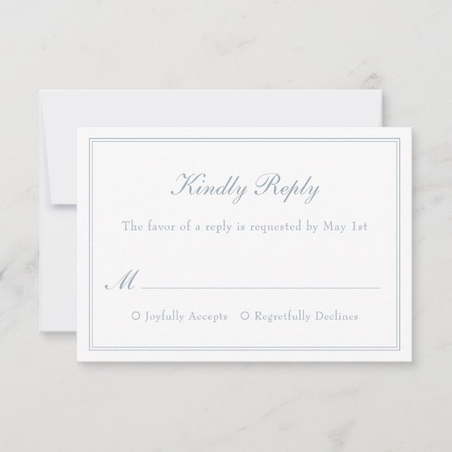 Modern Simple Minimalist Elegant Wedding RSVP Card (Front)