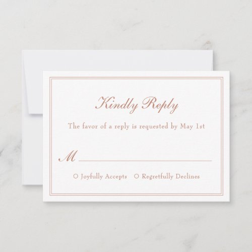 Modern Simple Minimalist Elegant Wedding RSVP Card