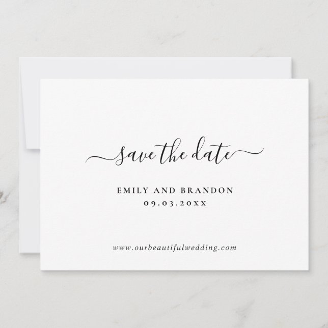 Modern Simple Minimalist Elegant Wedding Save The Date (Front)