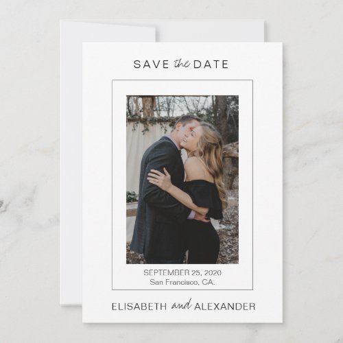 Modern simple minimalist elegant wedding save the date