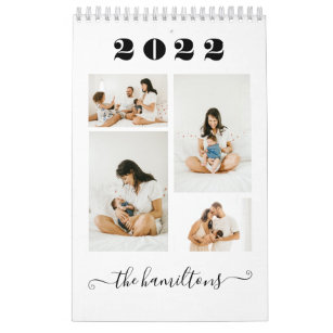 Modern Simple Minimalist Family Photo New Year Calendar