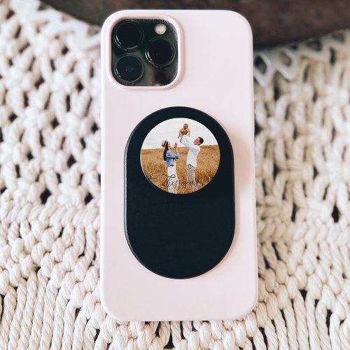 Modern simple minimalist family photo quote PopSocket