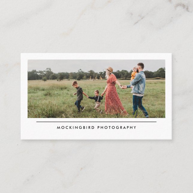 Modern Simple Minimalist Family Photography Business Card (Front)