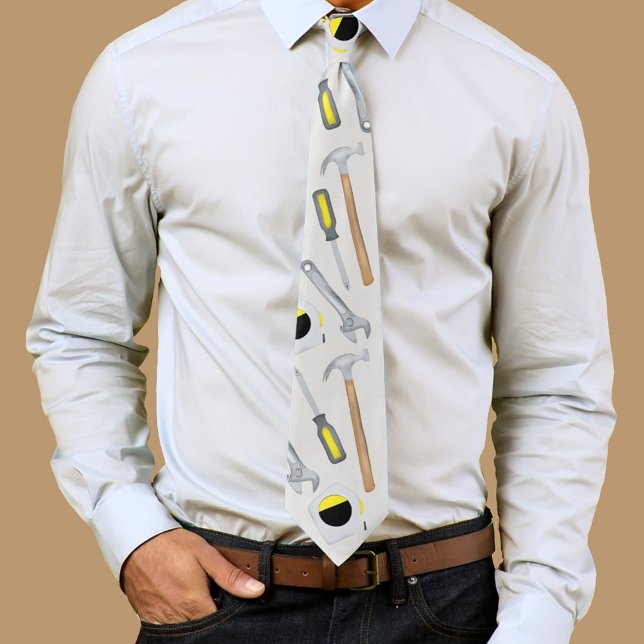 Modern Simple Minimalist Fun Funny Tools  Neck Tie (Cool tools pattern neck ties. )