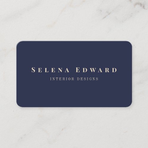 Modern Simple Minimalist Gold and Navy Blue Business Card
