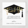 Modern Simple Minimalist Golden Black Graduation  Thank You Card