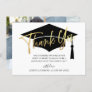 Modern Simple Minimalist Golden Graduation PHOTO Thank You Card