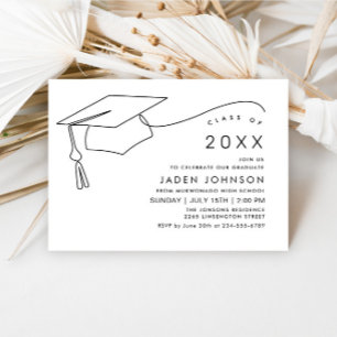 Modern Simple Minimalist Graduation Party Invitation