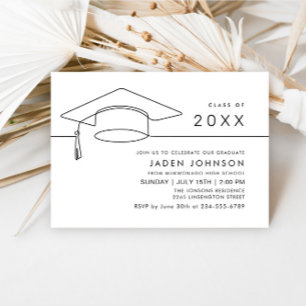 Modern Simple Minimalist Graduation Party Invitation