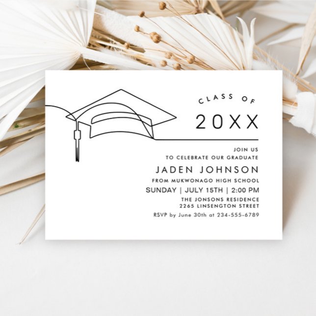 Modern Simple Minimalist Graduation Party Invitation (Creator Uploaded)