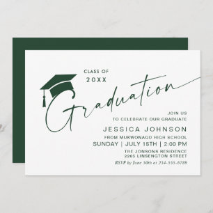 Modern Simple Minimalist Graduation Party Invitation