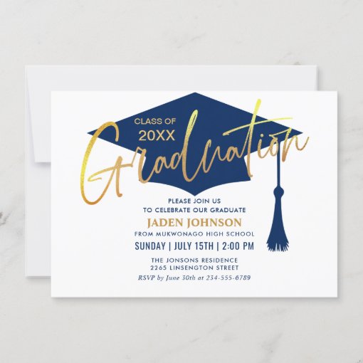 Modern Simple Minimalist Graduation Party QR code Invitation | Zazzle