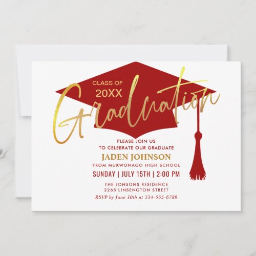 Modern Simple Minimalist Graduation Party QR code Invitation