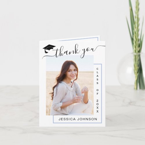 Modern Simple Minimalist Graduation PHOTO Thank Yo Thank You Card - Modern Simple Minimalist Graduation PHOTO Thank You Card. 
For further customization, please click the "customize further" link and use our design tool to modify this template. 
If you need help or matching items, please contact me.