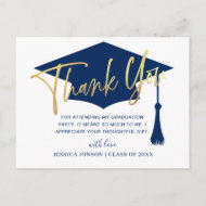 Modern Simple Minimalist Graduation Thank You Announcement Postcard