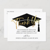 Modern Simple Minimalist Graduation Thank You Announcement Postcard (Front/Back)