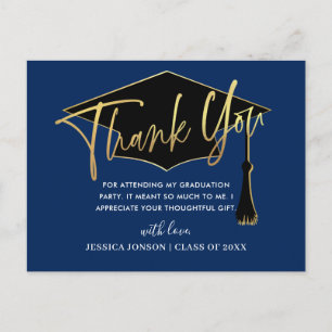 Modern Simple Minimalist Graduation Thank You Announcement Postcard