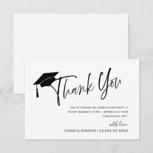 Modern Simple Minimalist Graduation Thank You Card