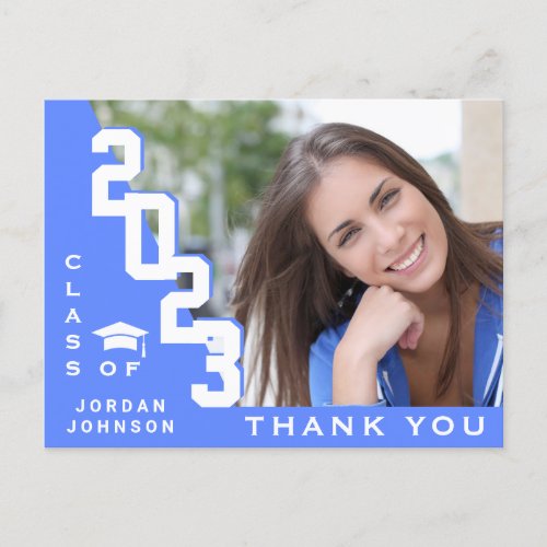 Modern Simple Minimalist Graduation Thank You Postcard