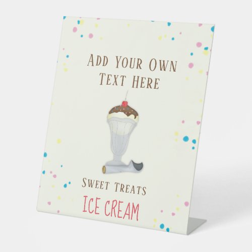 Modern Simple Minimalist Ice Cream Restaurant Cute Pedestal Sign