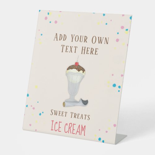 Modern Simple Minimalist Ice Cream Restaurant  Pedestal Sign