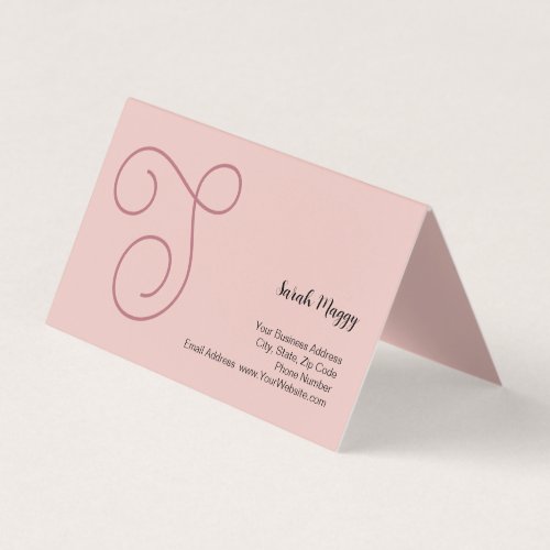 Modern Simple Minimalist Initial Monogrammed Business Card