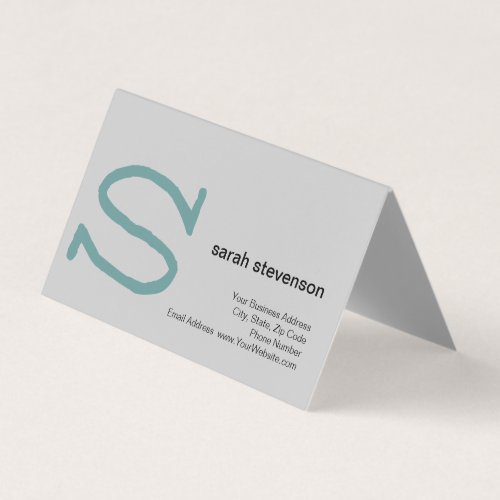 Modern Simple Minimalist Initial Monogrammed Business Card