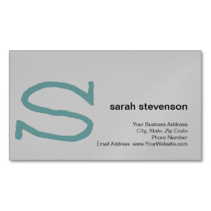Modern Simple Minimalist Initial Monogrammed Business Card Magnet