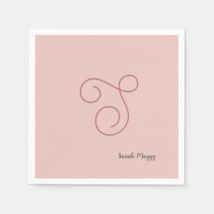 Modern Simple Minimalist Initial Monogrammed Napkins