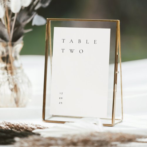 Modern Simple Minimalist Ivory Table Number