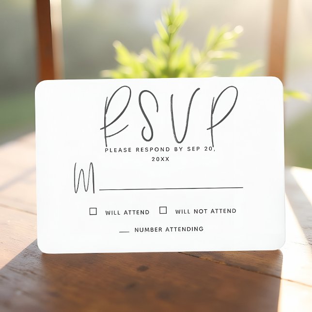 Modern Simple Minimalist Memories Memorial Reply RSVP Card (Creator Uploaded)