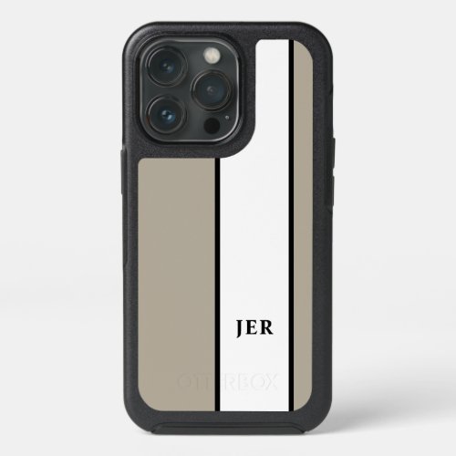 Modern Simple Minimalist Monogrammed Initials Tan  iPhone 13 Pro Case