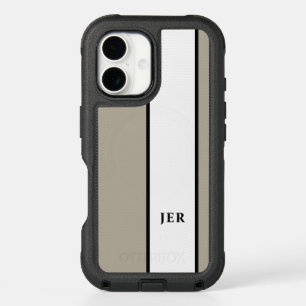 Modern Simple Minimalist Monogrammed Initials Tan  iPhone 16 Case