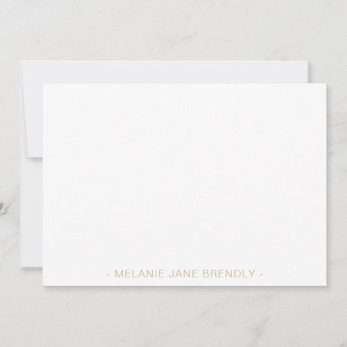 Modern Simple Minimalist Name White Note Card